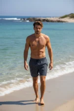 Men's Quick-Dry Swim Trunks - Elastic Waist Beach Shorts with Front and Back Zipper Pockets - Image 6
