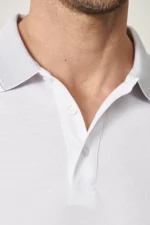 Men's Slim Fit Cotton Polo Neck T-shirt - White Non-Shrinking Fabric - Image 6