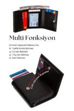 Men's Vegan Leather Credit Card Holder Wallet with Pop-Up Mechanism and Cash Compartment - Image 4