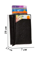Men's Vegan Leather Credit Card Holder Wallet with Pop-Up Mechanism and Cash Compartment - Image 6