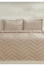 Merve 3-Piece Double Bedspread Set Beige - Image 2