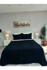 Merve 3-Piece Double Bedspread Set Black - Image 2