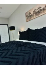 Merve 3-Piece Double Bedspread Set Black - Image 3