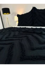 Merve 3-Piece Double Bedspread Set Black - Image 4