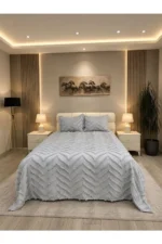 Merve 3-Piece Double Bedspread Set Grey