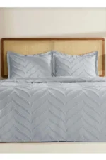 Merve 3-Piece Double Bedspread Set Grey - Image 2