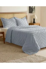 Merve 3-Piece Double Bedspread Set Grey - Image 3
