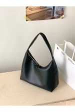 Misel Vintage Double Zipper Hand Arm and Shoulder Bag Black - Image 5