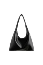 Misel Vintage Double Zipper Hand Arm and Shoulder Bag Black - Image 6