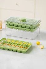 Next-Gen Push-Button Double Ice Cube Tray with Storage Bin and Lid 56-Cells - Image 2