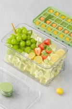 Next-Gen Push-Button Double Ice Cube Tray with Storage Bin and Lid 56-Cells - Image 4