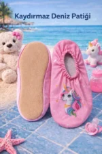 Non-Slip Girls Baby and Kids Swim Shoes Pink Pool Water Booties - Image 2