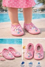 Non-Slip Girls Baby and Kids Swim Shoes Pink Pool Water Booties - Image 3
