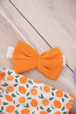 Orange Mandarin Patterned Baby Girl Outfit Set - Image 4