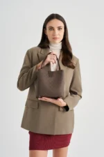 Patterned Women's Hand and Shoulder Bag Brown - Image 2