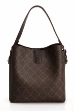 Patterned Women's Hand and Shoulder Bag Brown - Image 3