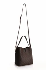 Patterned Women's Hand and Shoulder Bag Brown - Image 5