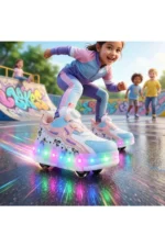 Pink LED Light Up Roller Shoes - Detachable Wheeled Sneakers for Girls - Image 5