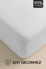 Premium Bamboo Waterproof Fitted Mattress Protector - Ultra Silent Breathable Mattress Topper (White)