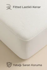 Premium Bamboo Waterproof Fitted Mattress Protector - Ultra Silent Breathable Mattress Topper (White) - Image 3