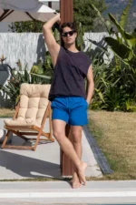 Quick Dry Indigo Blue Men's Swim Shorts with Pockets - Beach & Pool Swimwear - Image 3