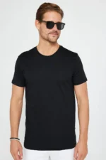 Unisex 5-Pack 100% Cotton Crew Neck Slim Fit T-shirt - Black, White, Khaki, Burgundy, Mink - Image 3