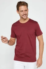 Unisex 5-Pack 100% Cotton Crew Neck Slim Fit T-shirt - Black, White, Khaki, Burgundy, Mink - Image 4