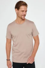 Unisex 5-Pack 100% Cotton Crew Neck Slim Fit T-shirt - Black, White, Khaki, Burgundy, Mink - Image 5