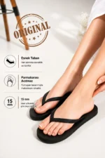 Women Black Basic Comfortable Flip Flops Anti Chafing Beach Summer Pool Slides Slippers