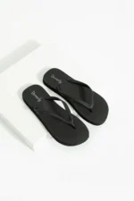 Women Black Basic Comfortable Flip Flops Anti Chafing Beach Summer Pool Slides Slippers - Image 6
