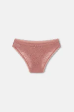 Women's 3-Pack Lace Trim Regular Waist Slip Panties Set - Nude / Brown / Pink - Image 3