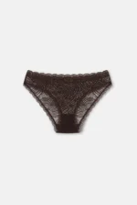 Women's 3-Pack Lace Trim Regular Waist Slip Panties Set - Nude / Brown / Pink - Image 4
