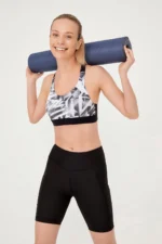 Women's Black High-Waisted Tummy Control Biker Shorts with Pockets - Sculpting Sport Leggings - Image 7