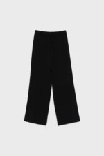 Women's Black Linen Blend Wide Leg Trousers - Image 5