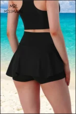 Women's Black Slit Sports Skort with Pockets - Quick-Dry Water-Resistant Swim & Beach Shorts Skirt - Image 5