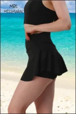 Women's Black Slit Sports Skort with Pockets - Quick-Dry Water-Resistant Swim & Beach Shorts Skirt - Image 8