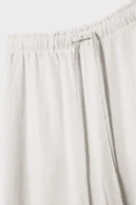 Women's Ecru Linen Blend Wide Leg Trousers - Image 7