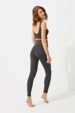 Women's High Waisted Shaping Leggings for Sports and Daily Wear - Anthracite - Image 3