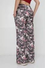 Women's Multi-Colored Patterned Wide-Leg Palazzo Pants