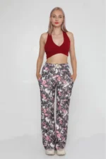Women's Multi-Colored Patterned Wide-Leg Palazzo Pants - Image 2
