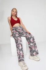 Women's Multi-Colored Patterned Wide-Leg Palazzo Pants - Image 7