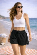 Women's Quick Dry Lightweight Relaxed Fit Black Swim Shorts