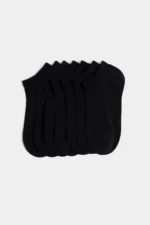 Women's Seamless No Show Socks 7-Pack Black