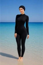 Women's Slim-Fit Athletic Swimsuit Set with Swimming Cap - Shaping Stretch Pool Swimwear - Image 2