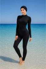 Women's Slim-Fit Athletic Swimsuit Set with Swimming Cap - Shaping Stretch Pool Swimwear - Image 3