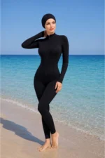 Women's Slim-Fit Athletic Swimsuit Set with Swimming Cap - Shaping Stretch Pool Swimwear - Image 4