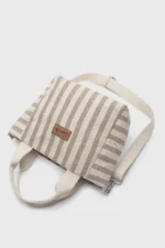 Women's Striped Mini Linen Tote Bag - Image 4