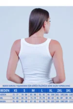 Women's Thick Strap Ribbed Cotton White Tank Top - Novelle Basic - Image 3