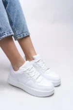 Women's White Casual Sneaker Shoes
