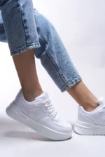 Women's White Casual Sneaker Shoes - Image 7